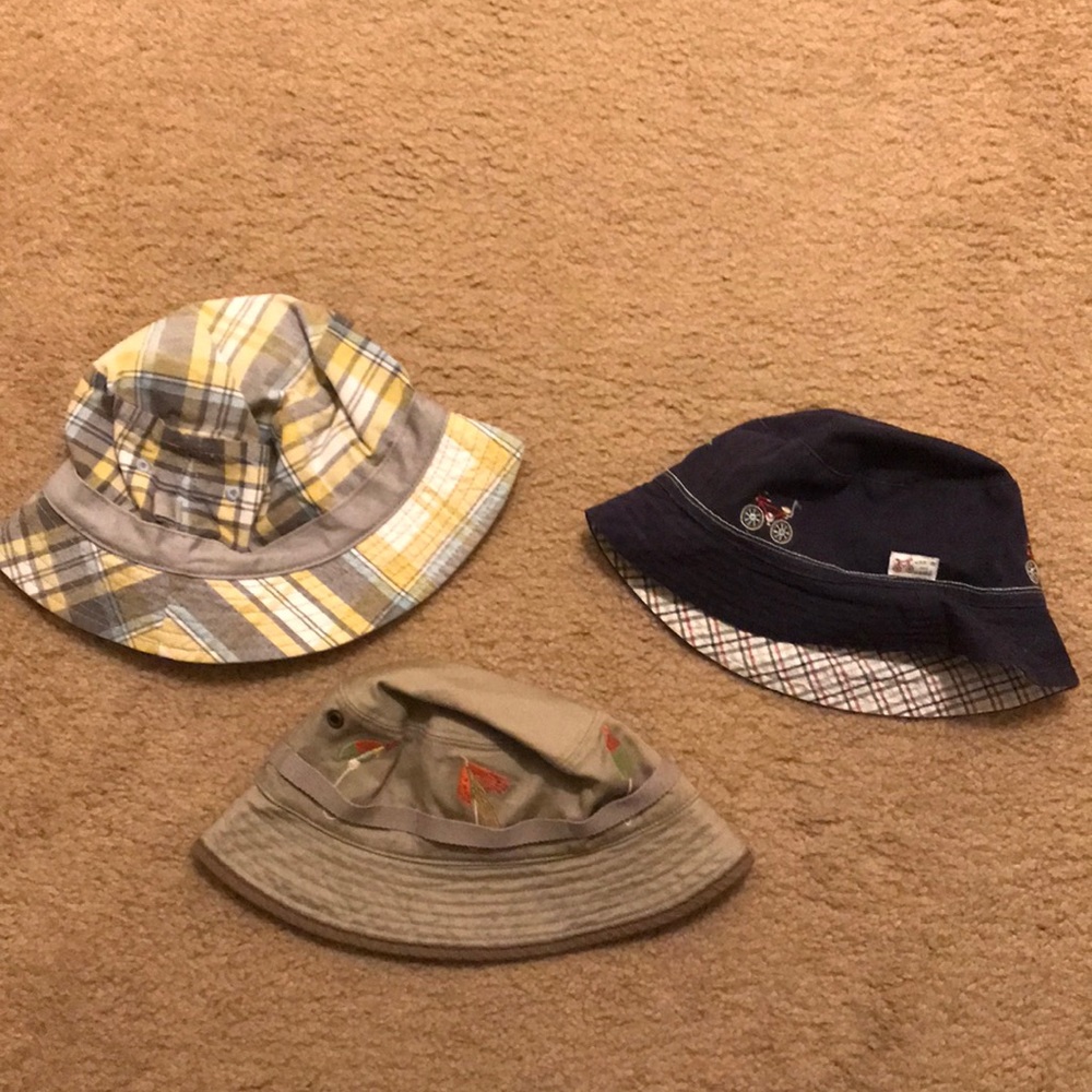 Set of three toddler boys bucket hats